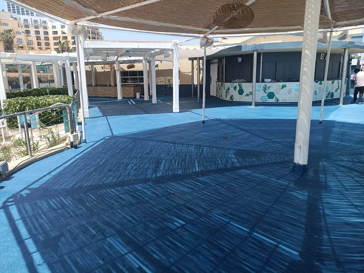 Epoxy resin floor installed in a Malta restaurant